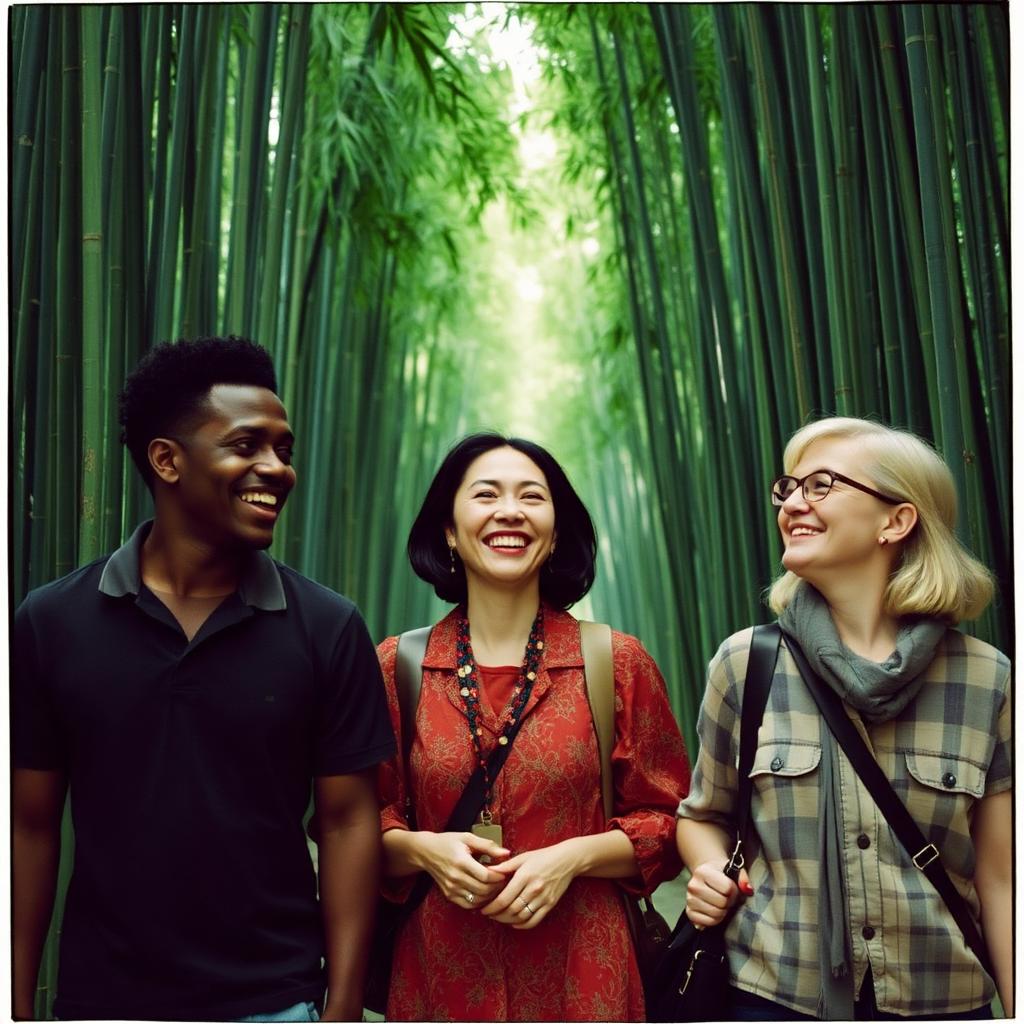 Friends traveling in Kyoto, Japan